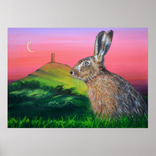 Glastonbury Hare Poster