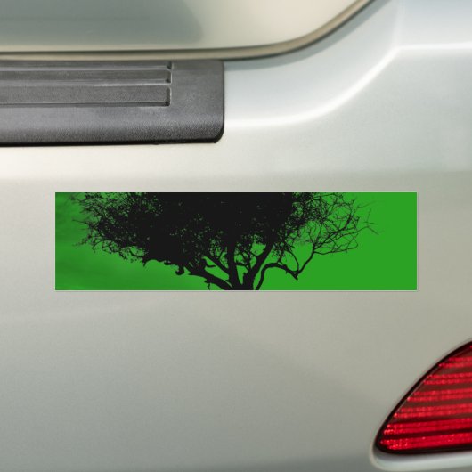 Glastonbury Hawthorn. Boom op Hill. Groen zwart. Bumpersticker (Op auto)