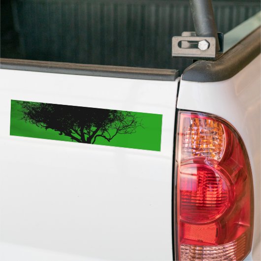 Glastonbury Hawthorn. Boom op Hill. Groen zwart. Bumpersticker (Op Truck)