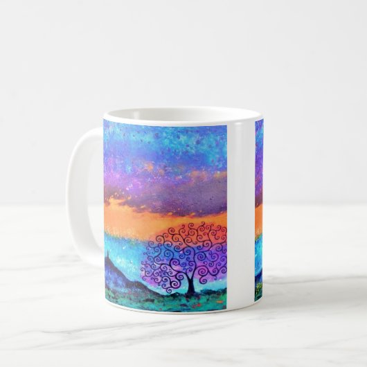 Glastonbury Tor and Tree of Life Mok Home Gift (Voorkant links)