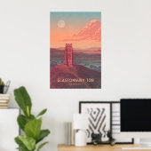 Glastonbury Tor Reisposter Poster (Thuiskantoor)