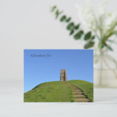 Glastonbury Tor Somerset England Foto Briefkaart (Staand voorkant)