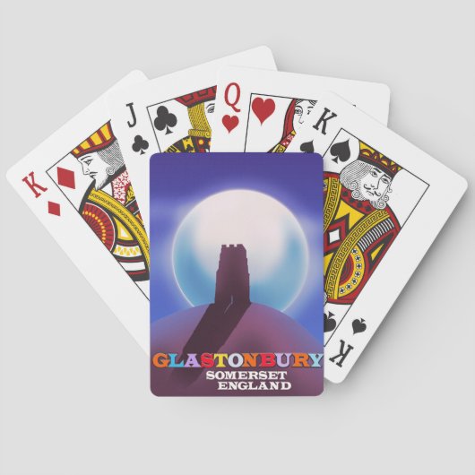 Glastonbury Tor Somerset reisposter Pokerkaarten (Achterkant)