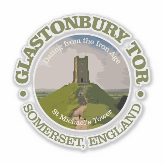 Glastonbury Tor Sticker (Voorkant)