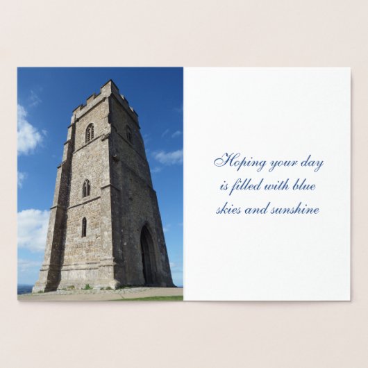 Glastonbury Tor Tower Folie Kaart (Binnen)