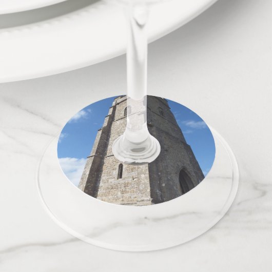 Glastonbury Tor Tower Papier Wijnglas Labels (Dichtbij)