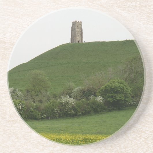 Glastonbury Tor Zandsteen Onderzetter (Voorkant)