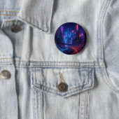 Glasvezel stadsgezicht ronde button 5,7 cm (In situ)