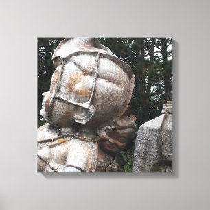 glasvezelkerkhof grote jongen en melkkarton canvas afdruk