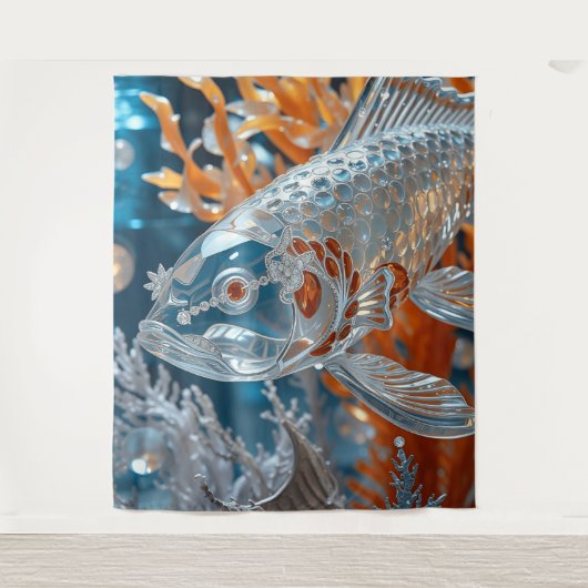 Glasvis|Clear Koi Fish| Vloerkleed - Wandkleed (Voorkant)