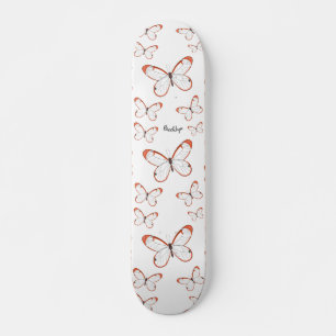 Glasvleugel vlinder cartoon illustratie persoonlijk skateboard