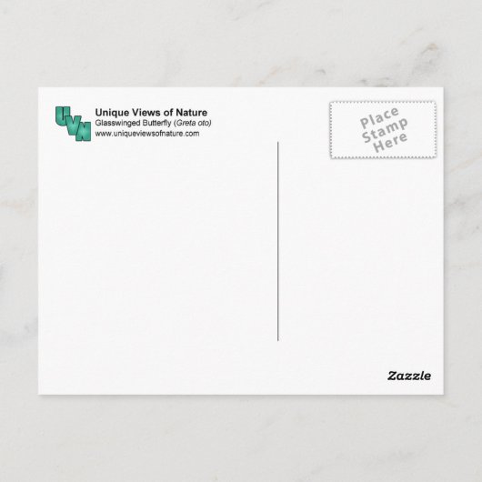 glasvleugelvlinder briefkaart (Achterkant)