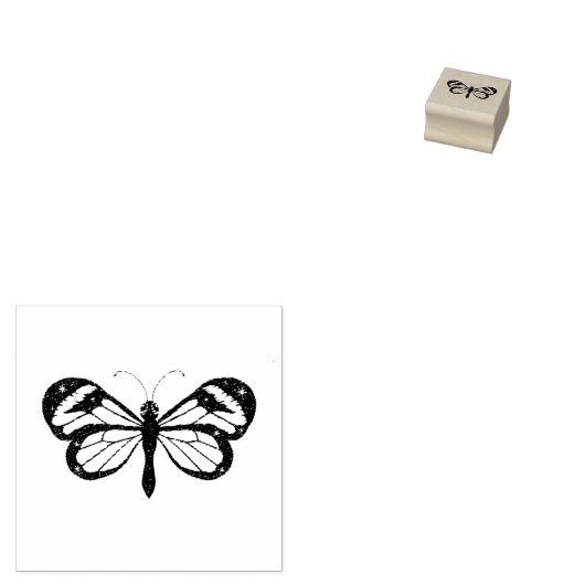 glasvleugelvlinder rubberstempel (Gestempeld)