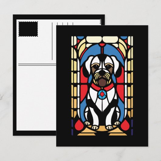 glasvochthond feestdagenkaart (Voorkant / Achterkant)