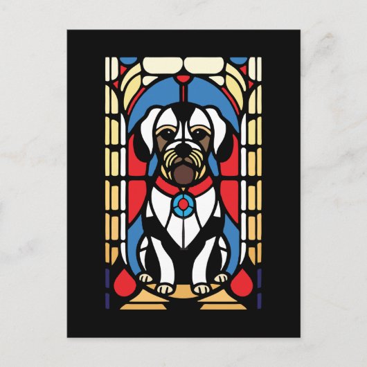 glasvochthond feestdagenkaart (Voorkant)