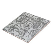 Glaswerk, afbeelding van de marmer furnac tegeltje (Zijkant)