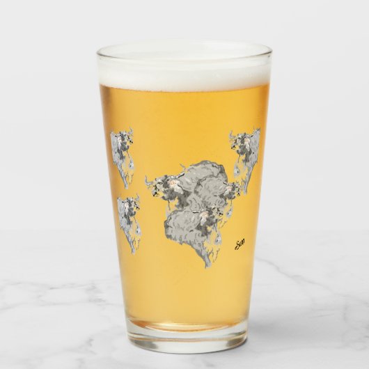 Glaswerk Bier Mok: Buffalo's op de vlucht Glas (Voorkant gevuld)