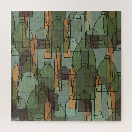 Glaswerk Galore: flessenpatroon Legpuzzel (Verticaal)