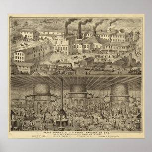 Glaswerk van JH Hobbs en Brockunier Poster