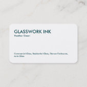 Glaswerk Visitekaartje (Achterkant)