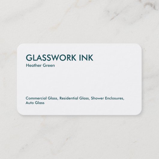 Glaswerk Visitekaartje (Achterkant)