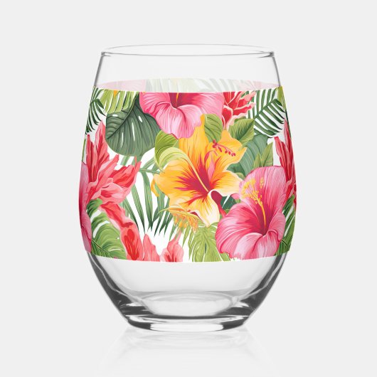 Glaswerk voor tropische bloemen wijnglas zonder voet (Achterkant)