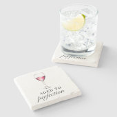 Glaswijnen met perfecte zondebok  stenen onderzetter (Zijkant)