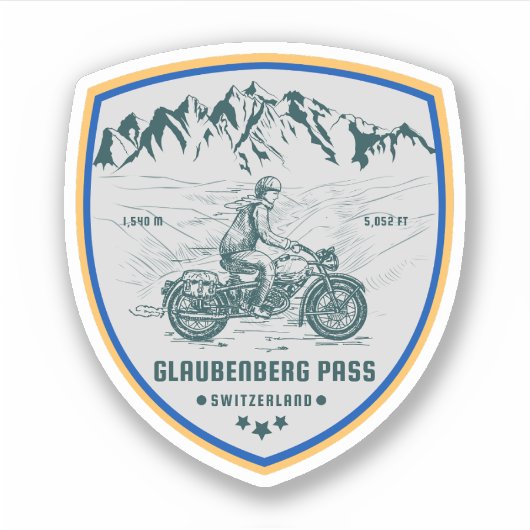 Glaubenbergpas zwitserse-alpen motorfietstocht sticker (Voorkant)