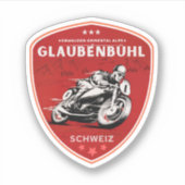 Glaubenbüelen passeren zwitserse motortournee sticker (Voorkant)