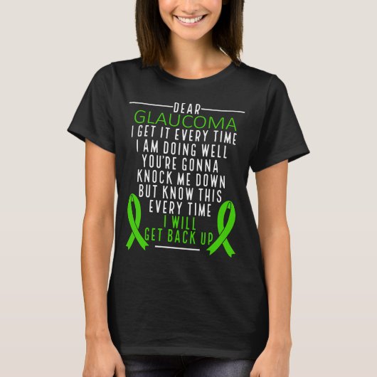 Glaucoma Awareness I will back up up Glaucoma T-shirt (Voorkant)