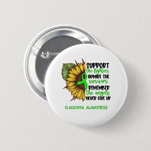 Glaucoma Awareness Ribbon Support Giften Ronde Button 5,7 Cm (Voorkant /achterkant)