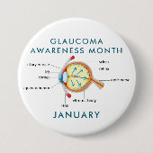 Glaucoma Bewustmakingsmaand Ronde Button 7,6 Cm (Voorkant)