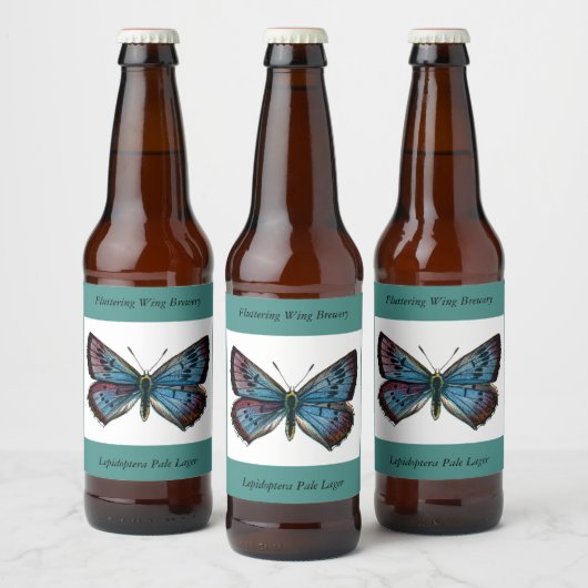 Glaucopsyche arion - De grote blauwe vlinder Bier Etiket (Flessen)