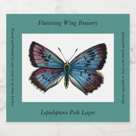 Glaucopsyche arion - De grote blauwe vlinder Bier Etiket (Enkel label)