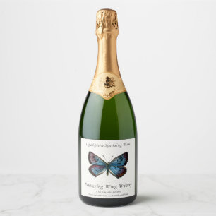 Glaucopsyche arion - De grote blauwe vlinder Sparkling Wijnetiket