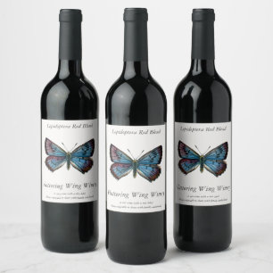 Glaucopsyche arion - De grote blauwe vlinder Wijn Etiket