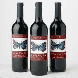 Glaucopsyche arion - De grote blauwe vlinder Wijn Etiket