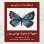 Glaucopsyche arion - De grote blauwe vlinder Wijn Etiket (Enkel label)