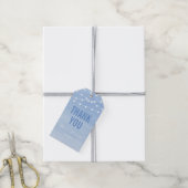 Glaucous Blau Waterverf Slingerlichtjes Bedankt Cadeaulabel (Met Touw)