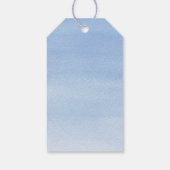 Glaucous Blau Waterverf Slingerlichtjes Bedankt Cadeaulabel (Achterkant)