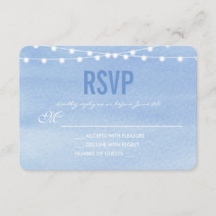 Glaucous Blue Waterverf String Lights RSVP Kaartje