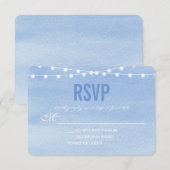 Glaucous Blue Waterverf String Lights RSVP Kaartje (Voorkant / Achterkant)