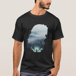 Glavend Zwaard Fantasie Berg Silhouet T-shirt