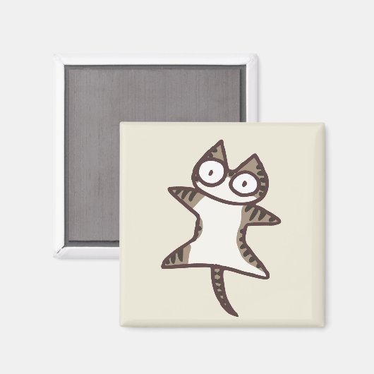 Glay Tabby Cat Magneet (Voorkant / Achterkant)