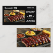 Glazed barbecued ribs with side dishes visitekaartje (Voorkant / Achterkant)