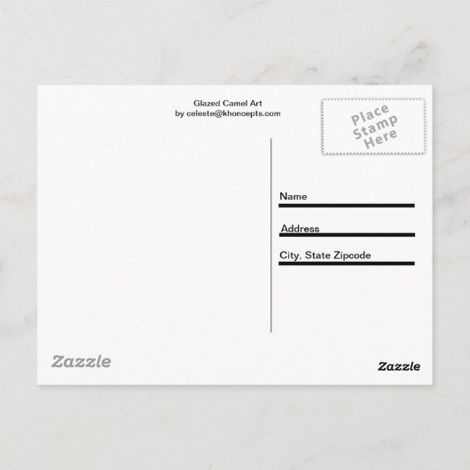 Glazed Camel Art Briefkaart (Achterkant)