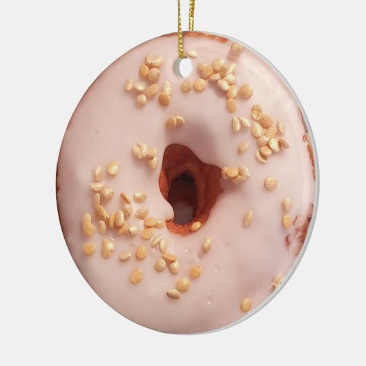 Glazed Donut Kerstmis Keramisch Ornament (Links)