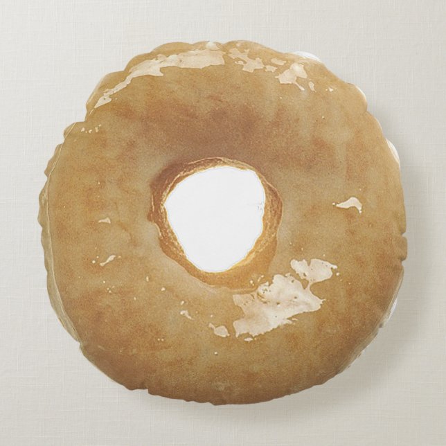 Glazed Donut Pastry Round Cake Rond Kussen (Voorkant)
