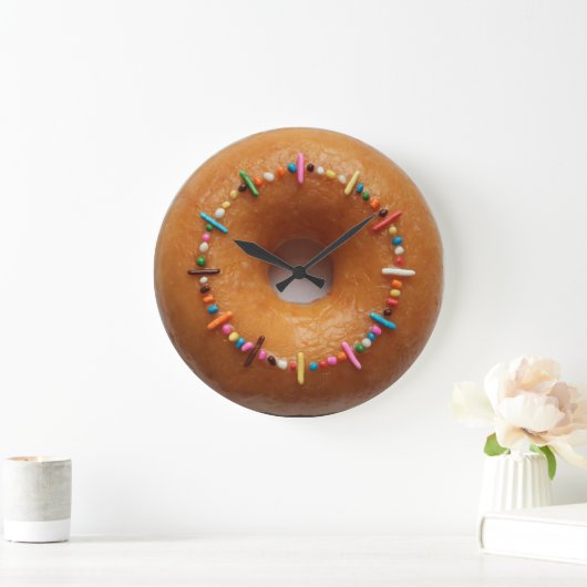 Glazed Donut Sprinkles Clock Grote Klok (Huis)