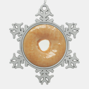 Glazed Donut Tin Sneeuwvlok Ornament
